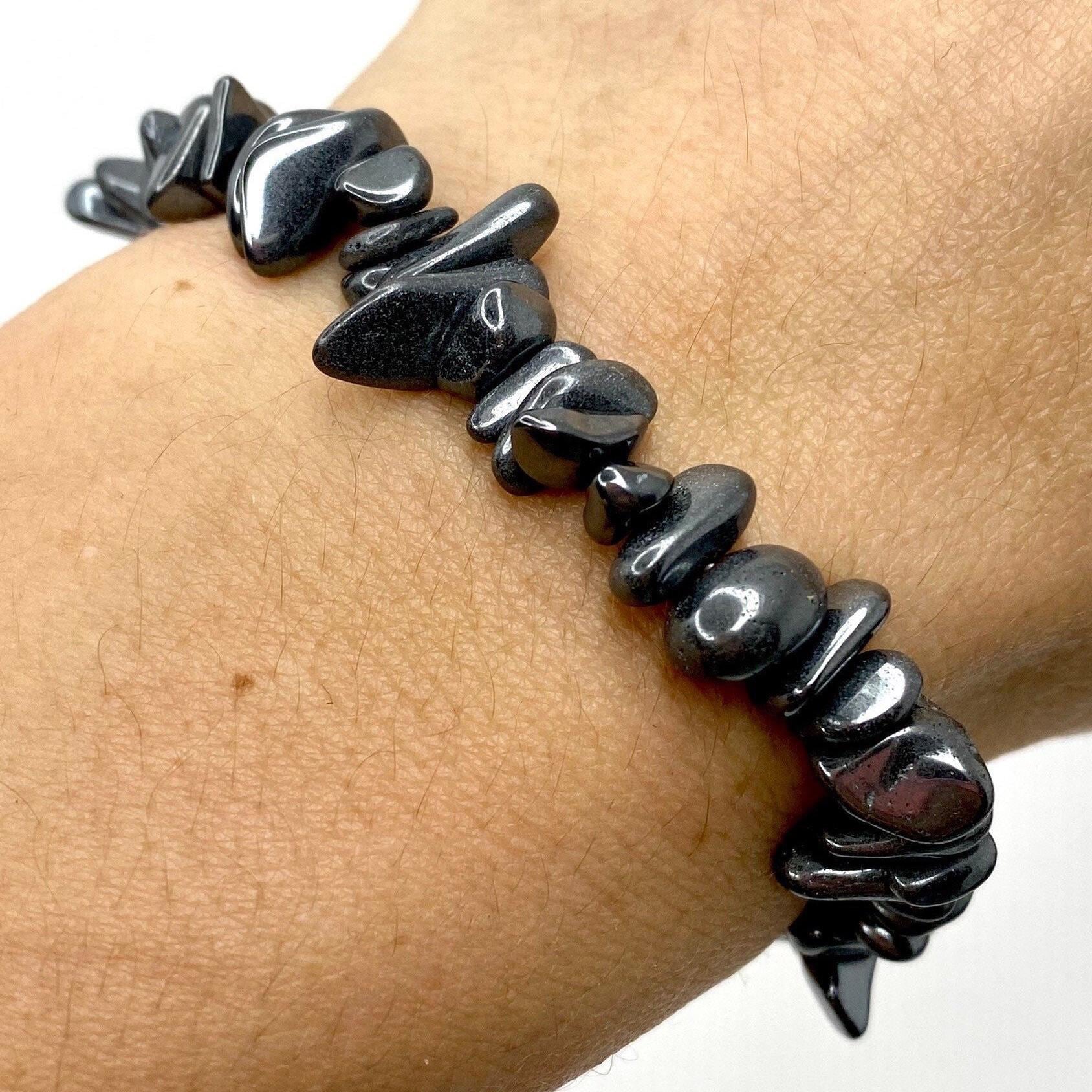 Hematite Chip Bracelet: Gemstone Beaded Stretch Bracelet