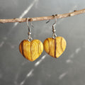 Palo Santo Wood Earrings - Heart or Drop Shape Dangle Earrings
