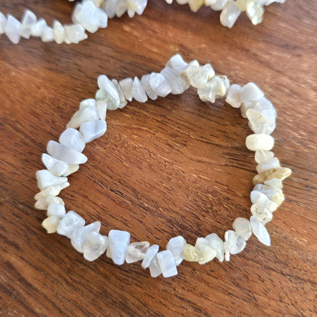 Blue Lace Agate Crystal Chips Bracelet