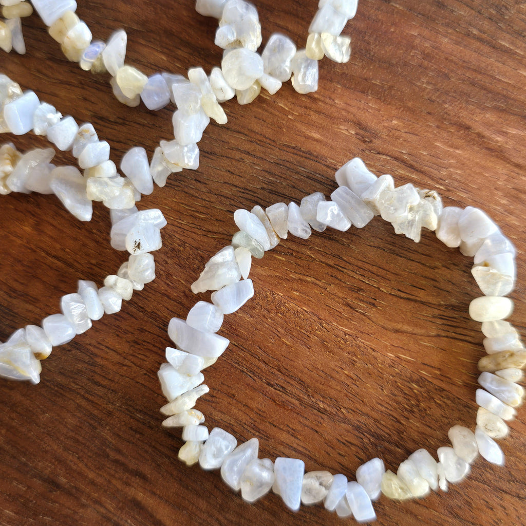 Blue Lace Agate Crystal Chips Bracelet