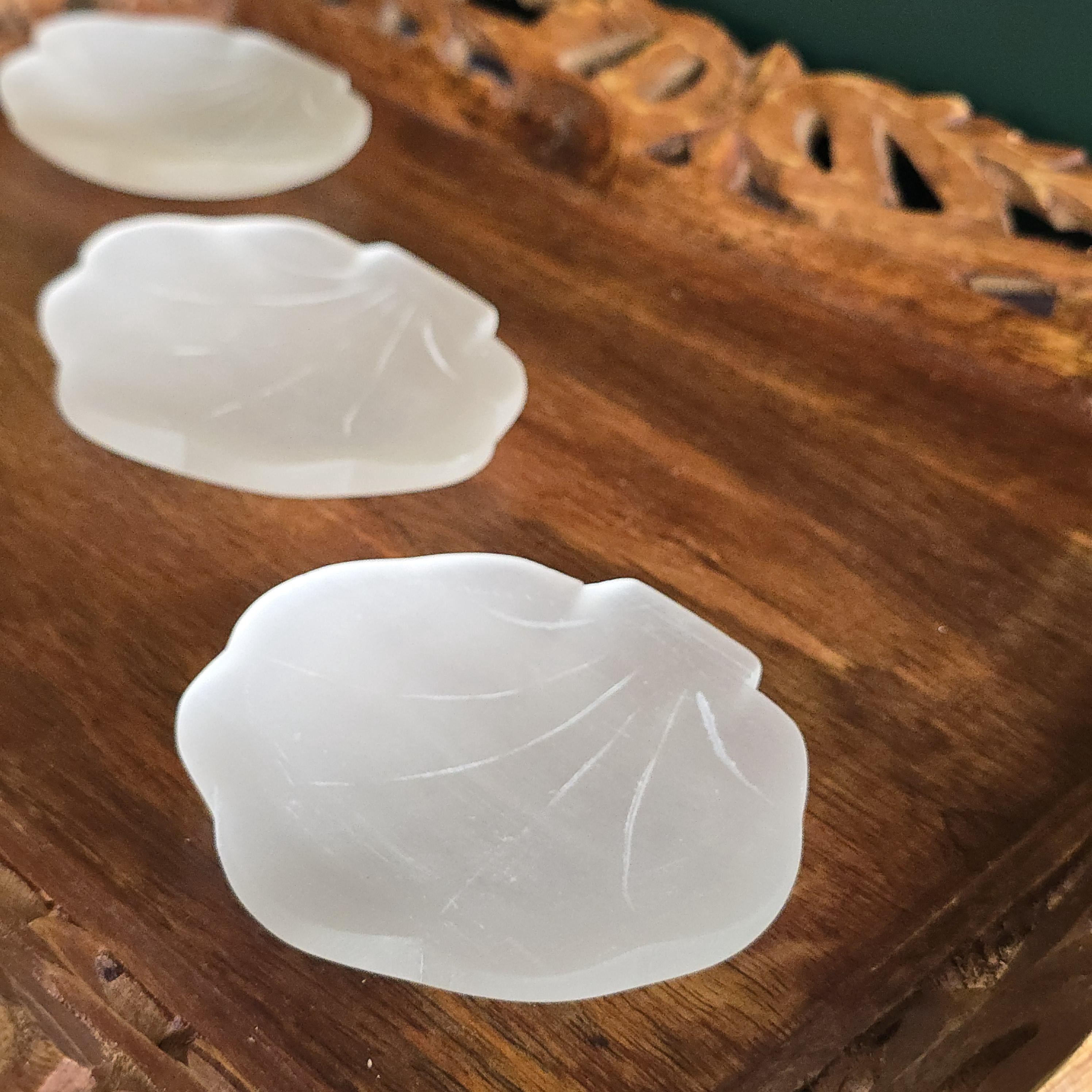 Moroccan Selenite Crystal Charging Bowl - Hand Carved White Selenite Bowl