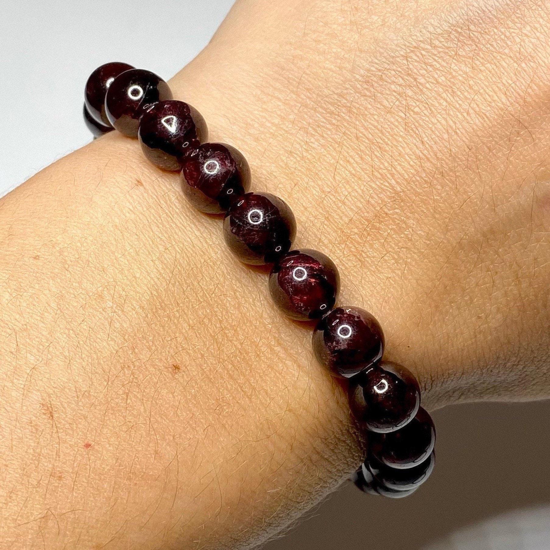Garnet Crystal Bracelet: Handmade Gemstone Beaded Bracelet - #2