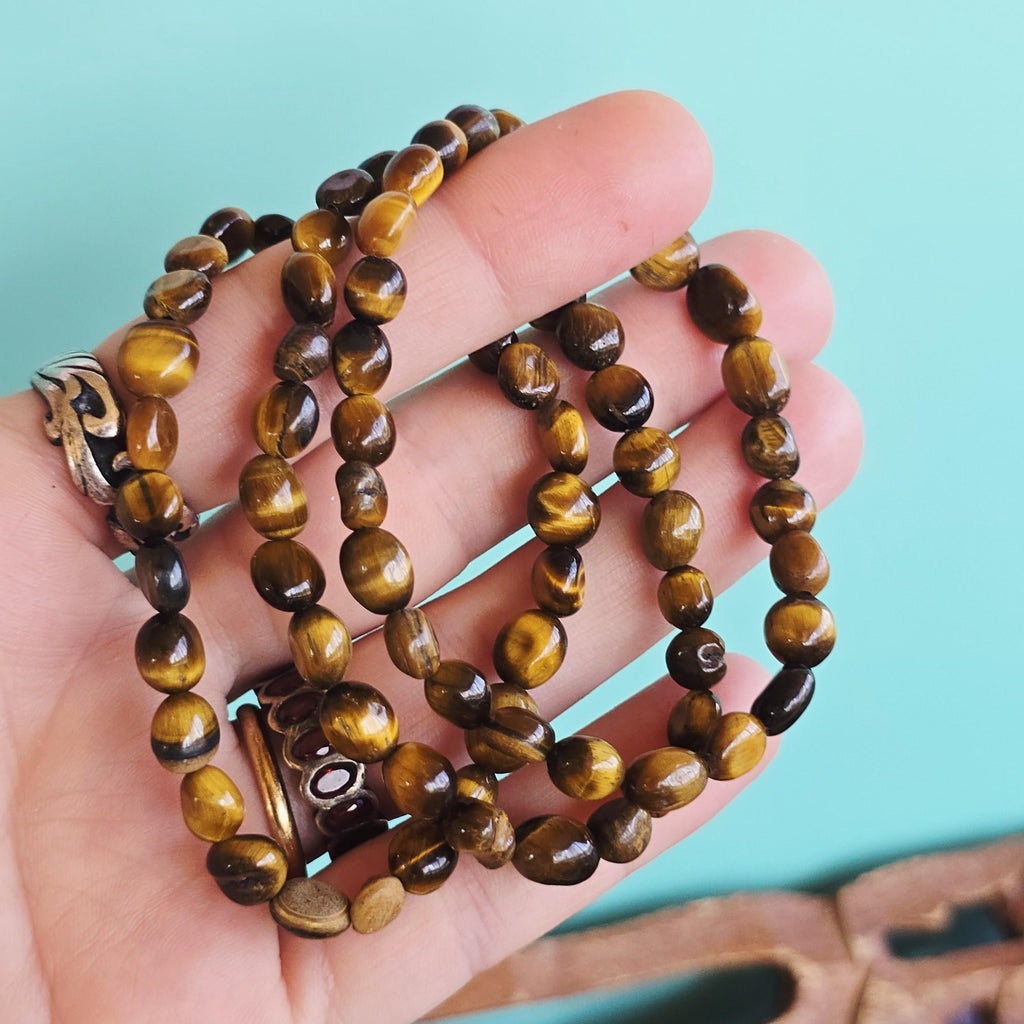 Tigers Eye Nugget Bead Bracelet