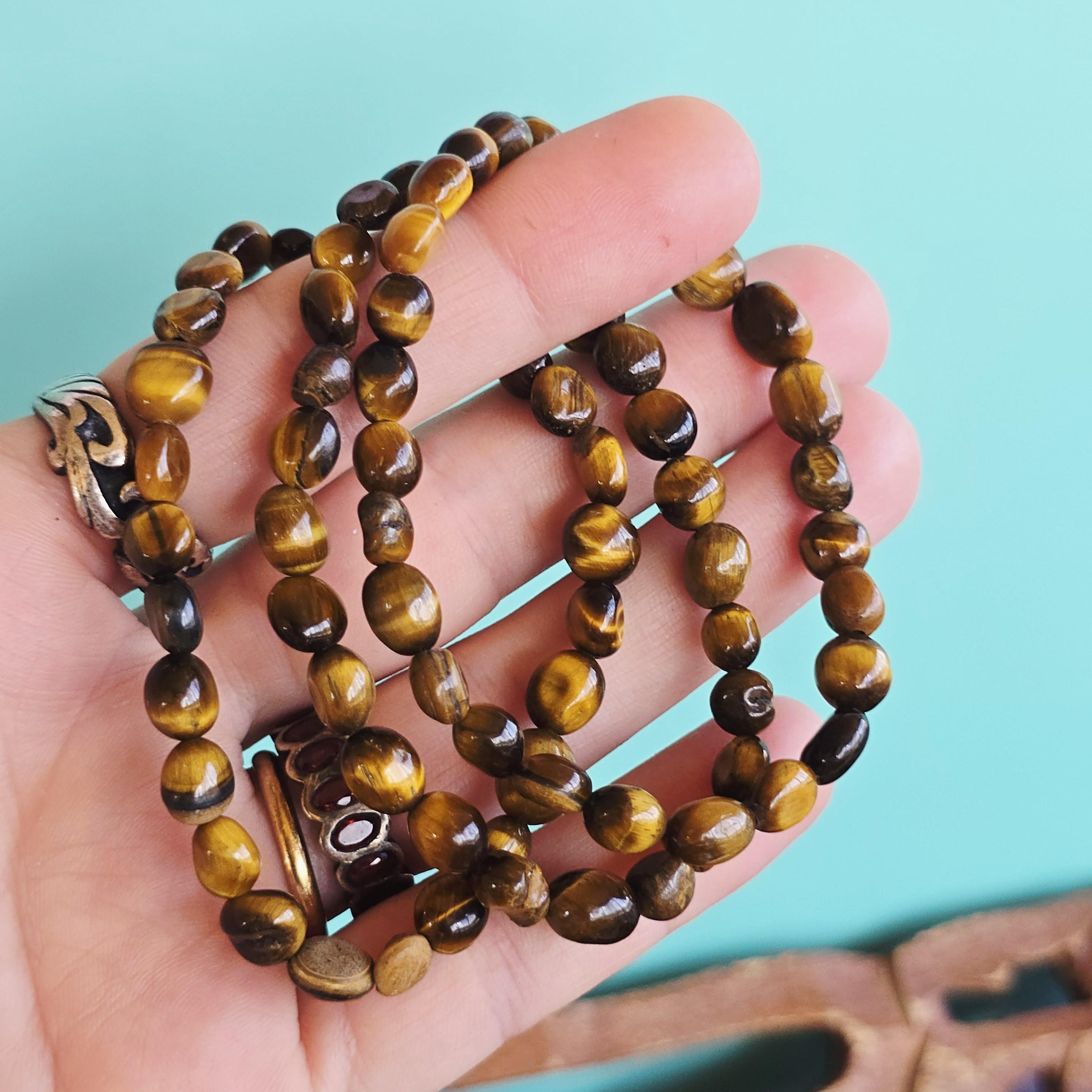Tigers Eye Nugget Bead Bracelet