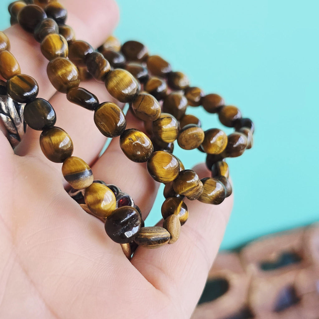 Tigers Eye Nugget Bead Bracelet