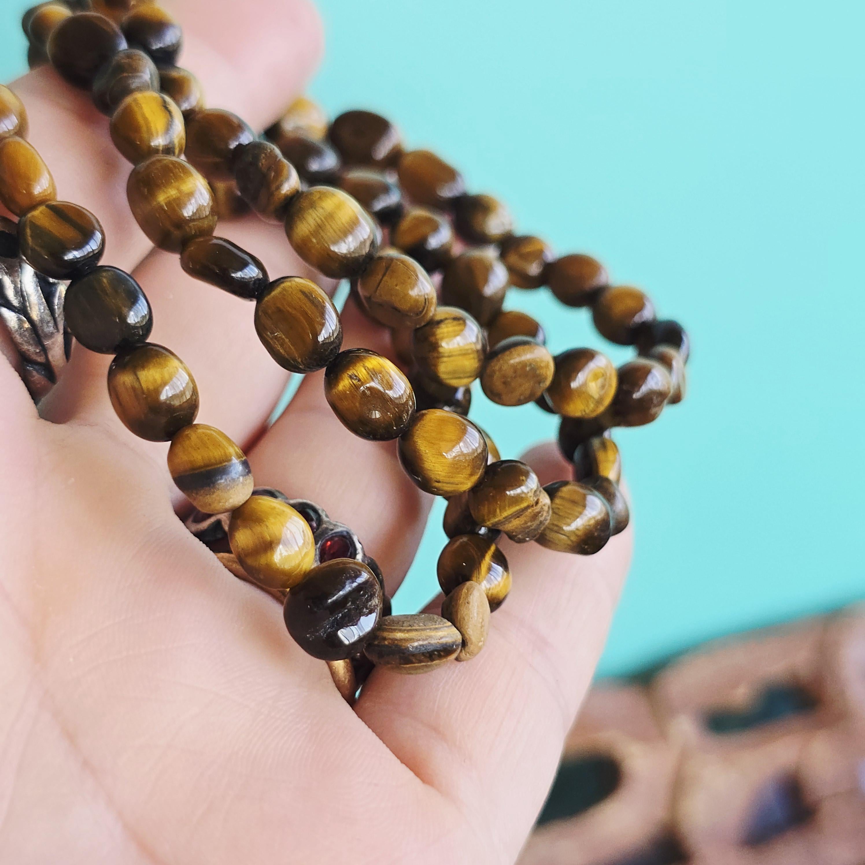 Tigers Eye Nugget Bead Bracelet