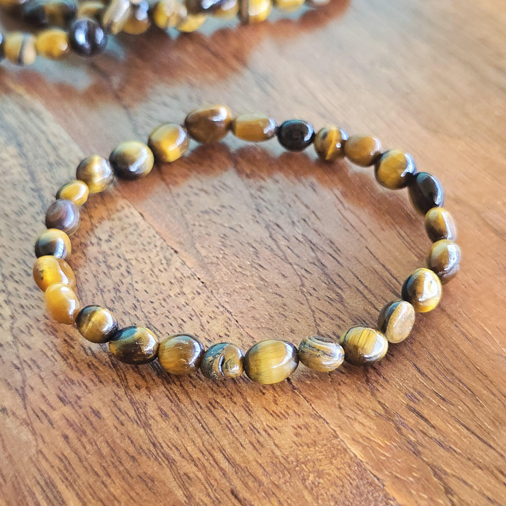 Tigers Eye Nugget Bead Bracelet