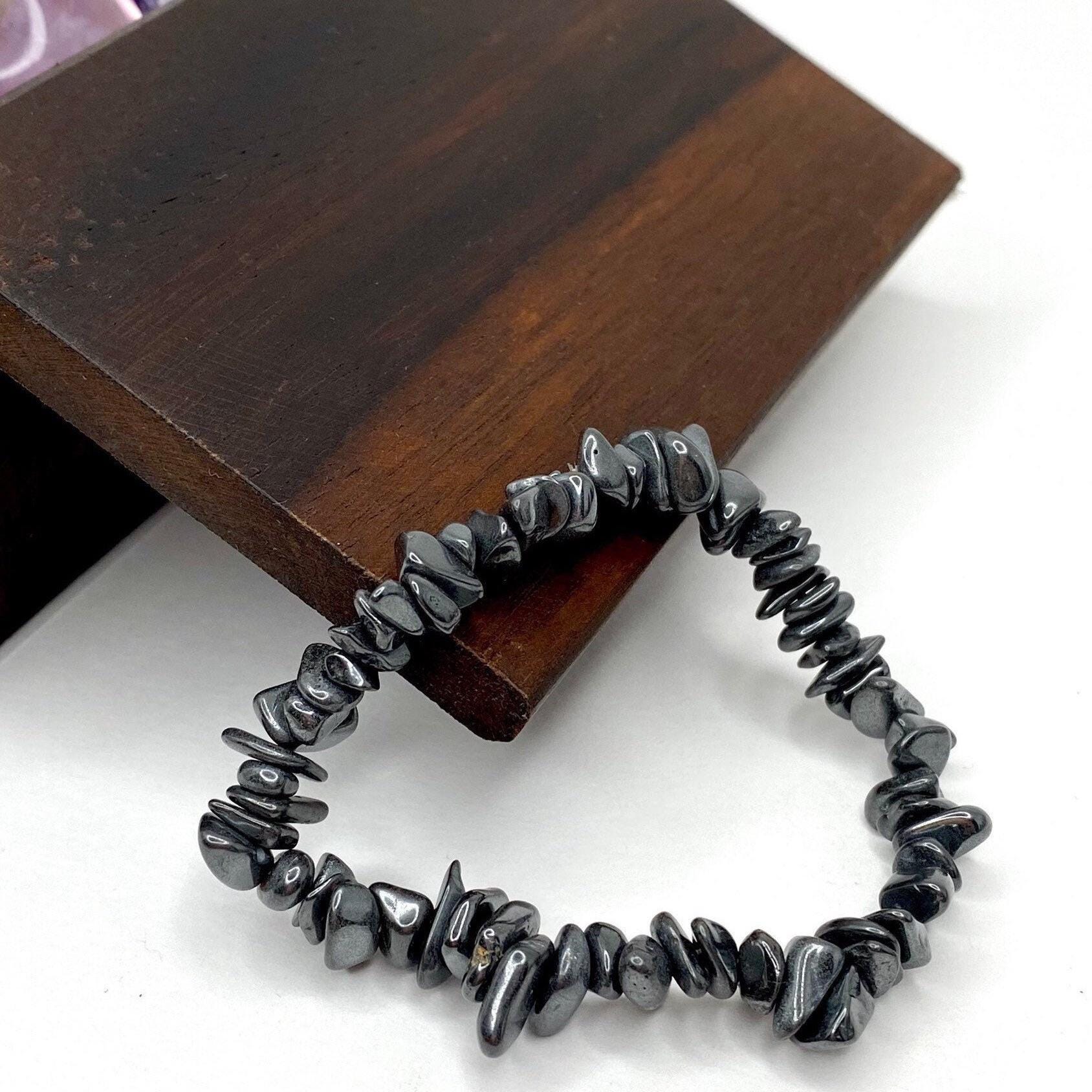 Hematite Chip Bracelet: Gemstone Beaded Stretch Bracelet