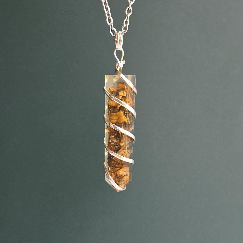 Tigers Eye in Orgonite Pendant Necklace - #2