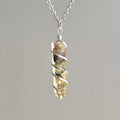 Watermelon Tourmaline in Orgonite Pendant Necklace