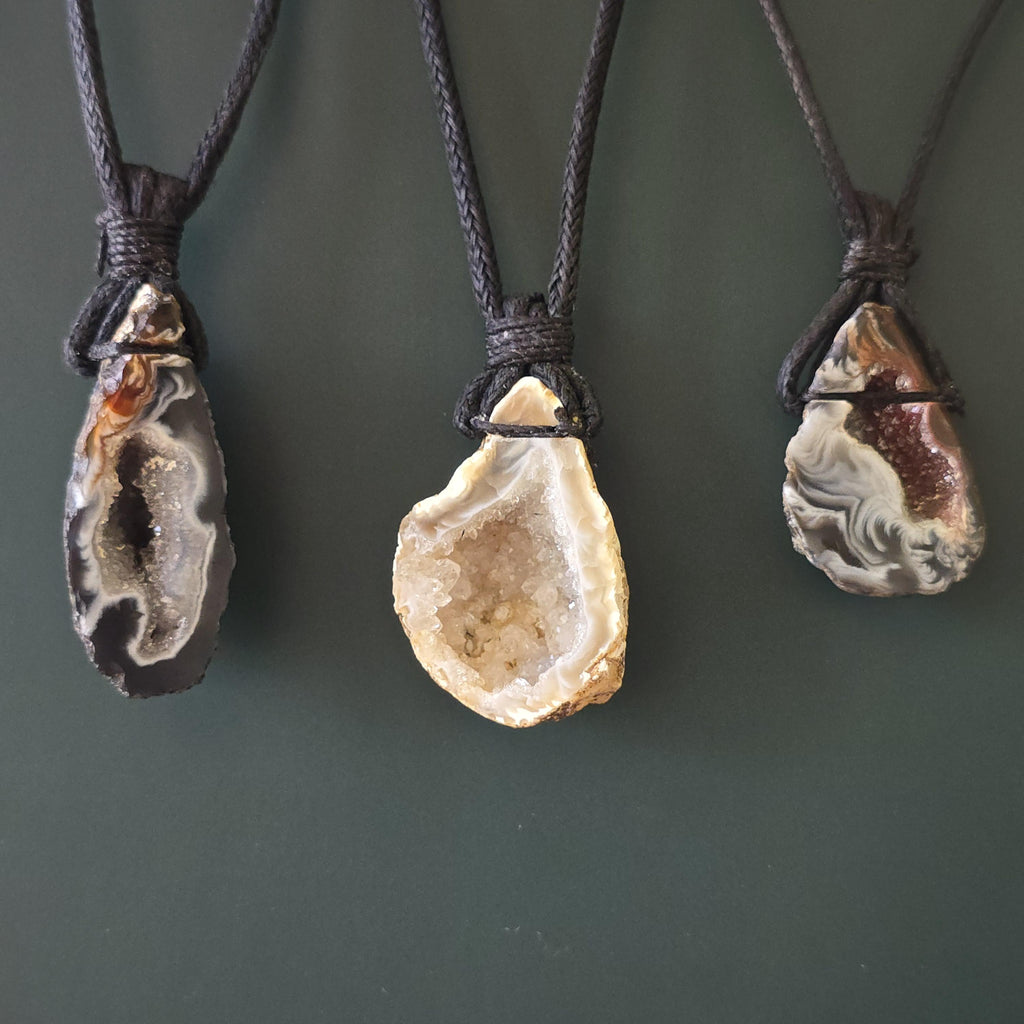 Oco Geode Crystal Cord Necklace