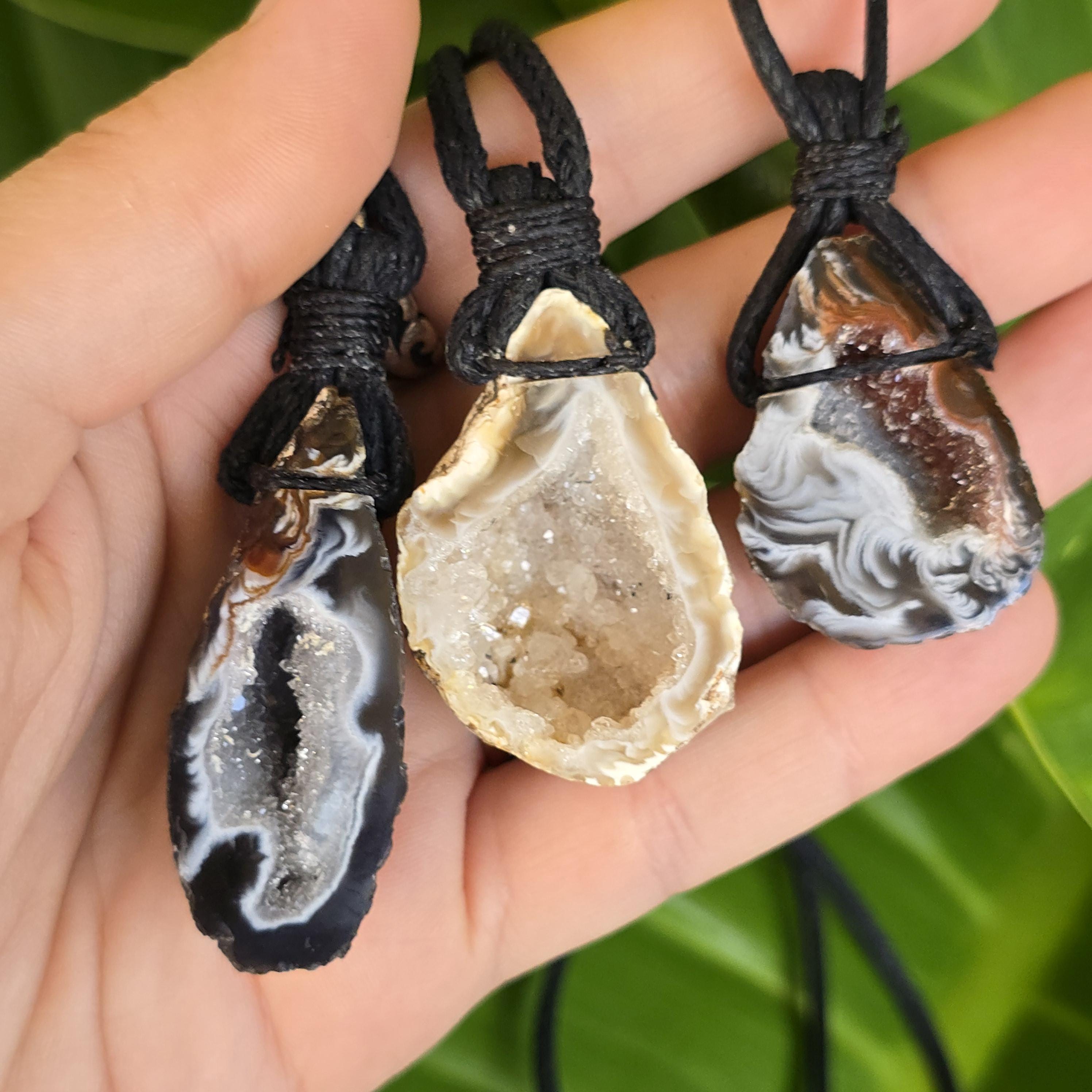 Oco Geode Crystal Cord Necklace