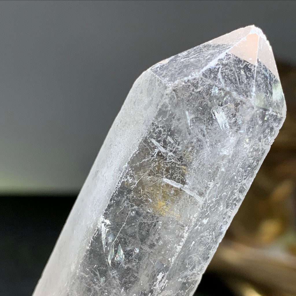Clear Quartz Point Crystal Keychain