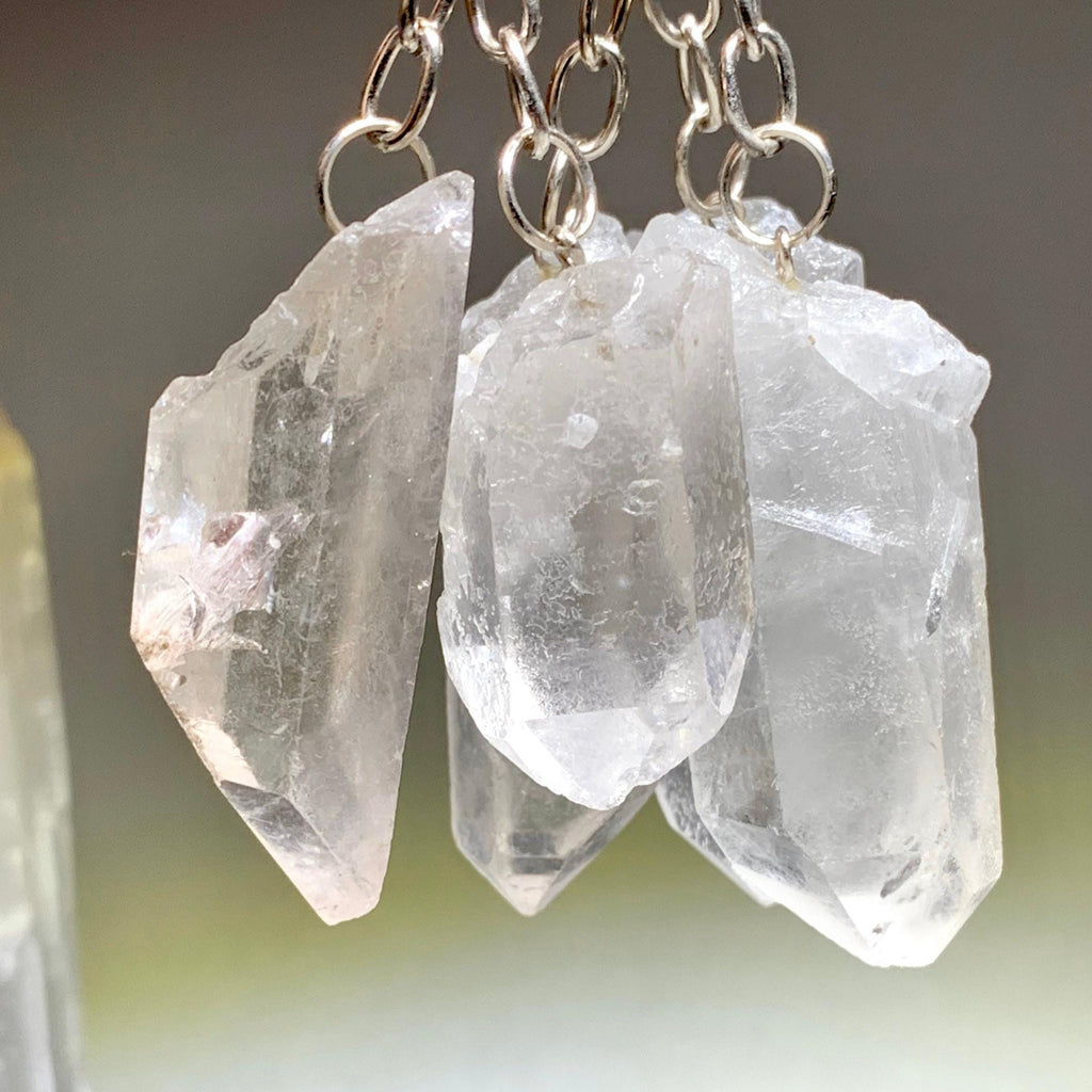 Clear Quartz Point Crystal Keychain