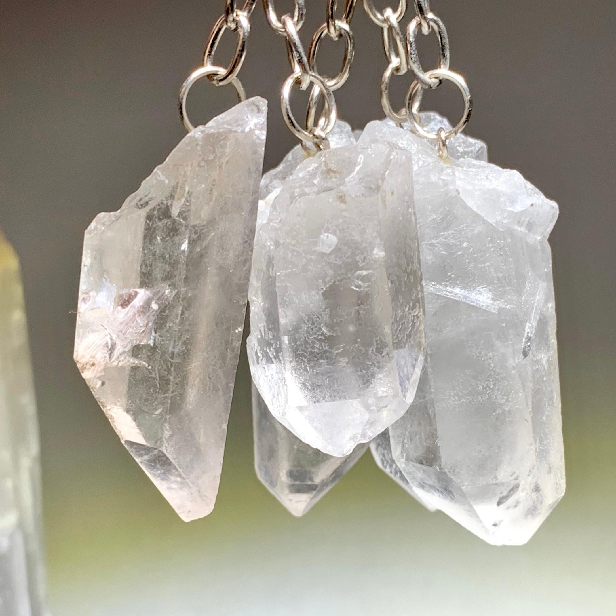 Clear Quartz Point Crystal Keychain