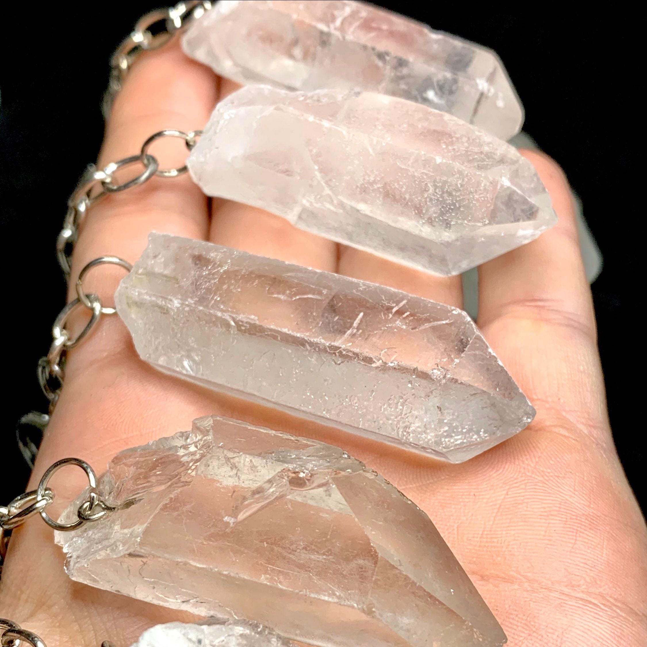 Clear Quartz Point Crystal Keychain