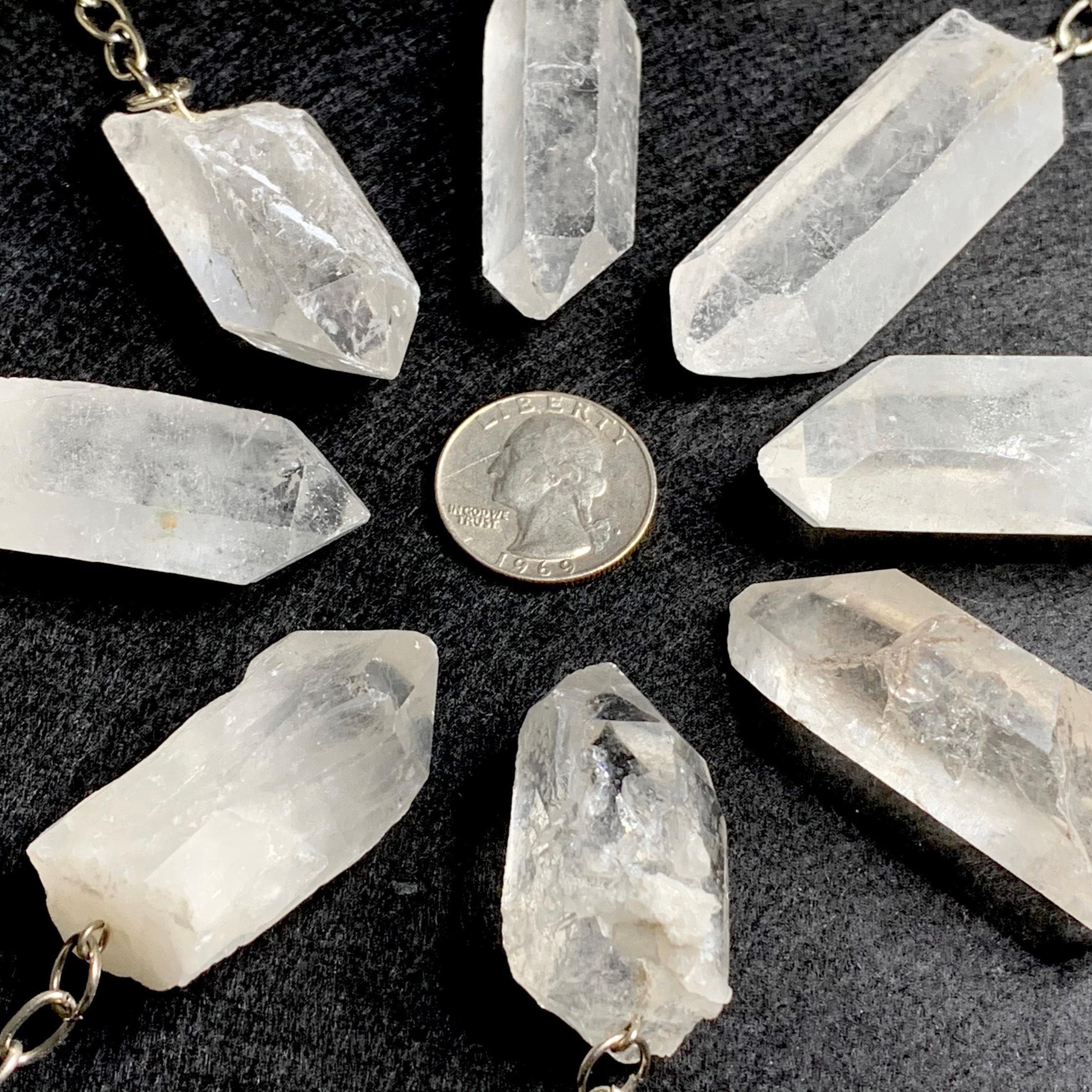 Clear Quartz Point Crystal Keychain