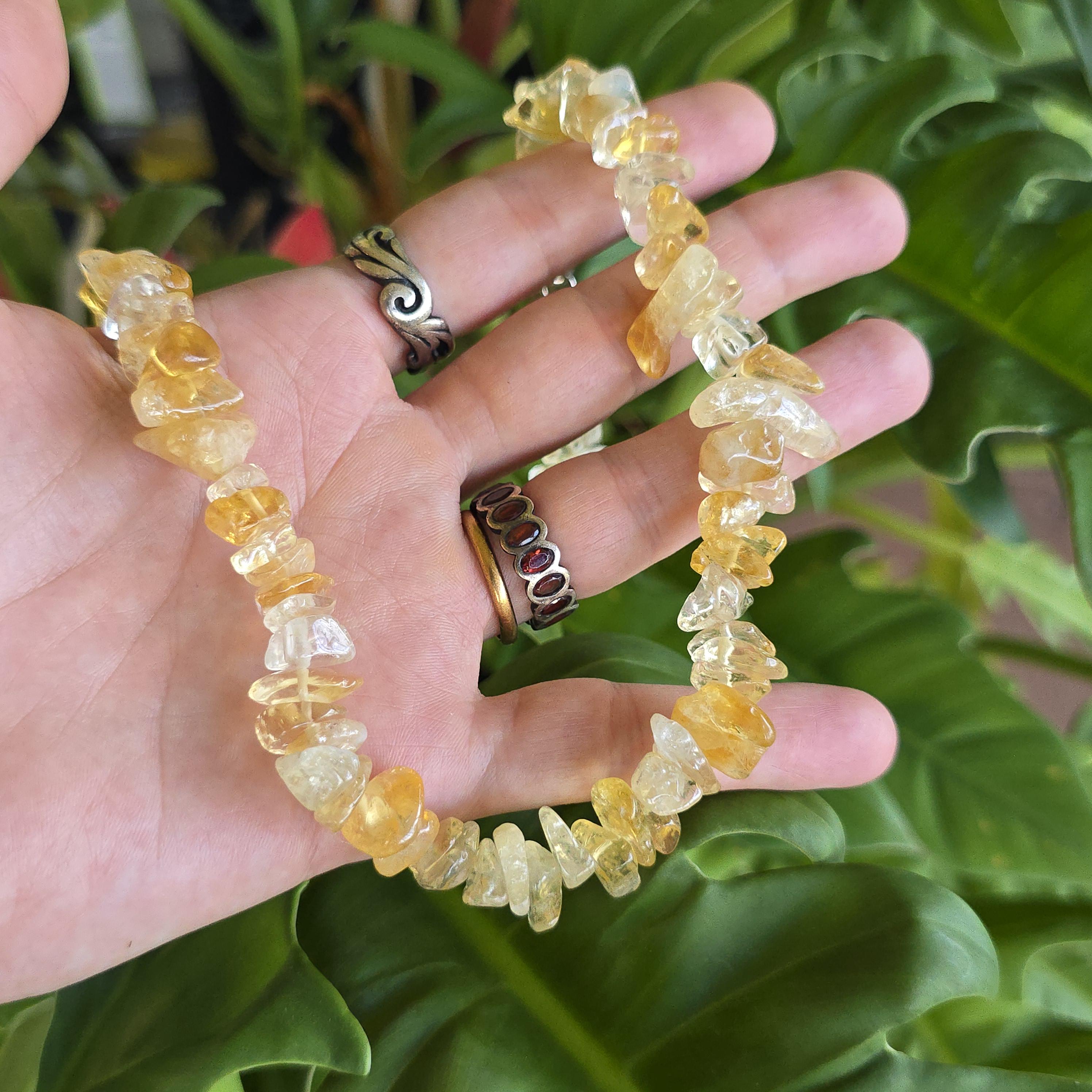 Citrine Chunky Chips Choker Necklace – 16" with 2" Extender