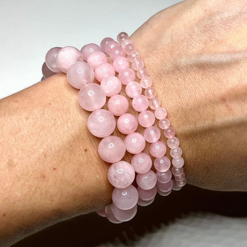 Rose Quartz Crystal Bracelet: Gemstone Beaded Stretch Bracelet