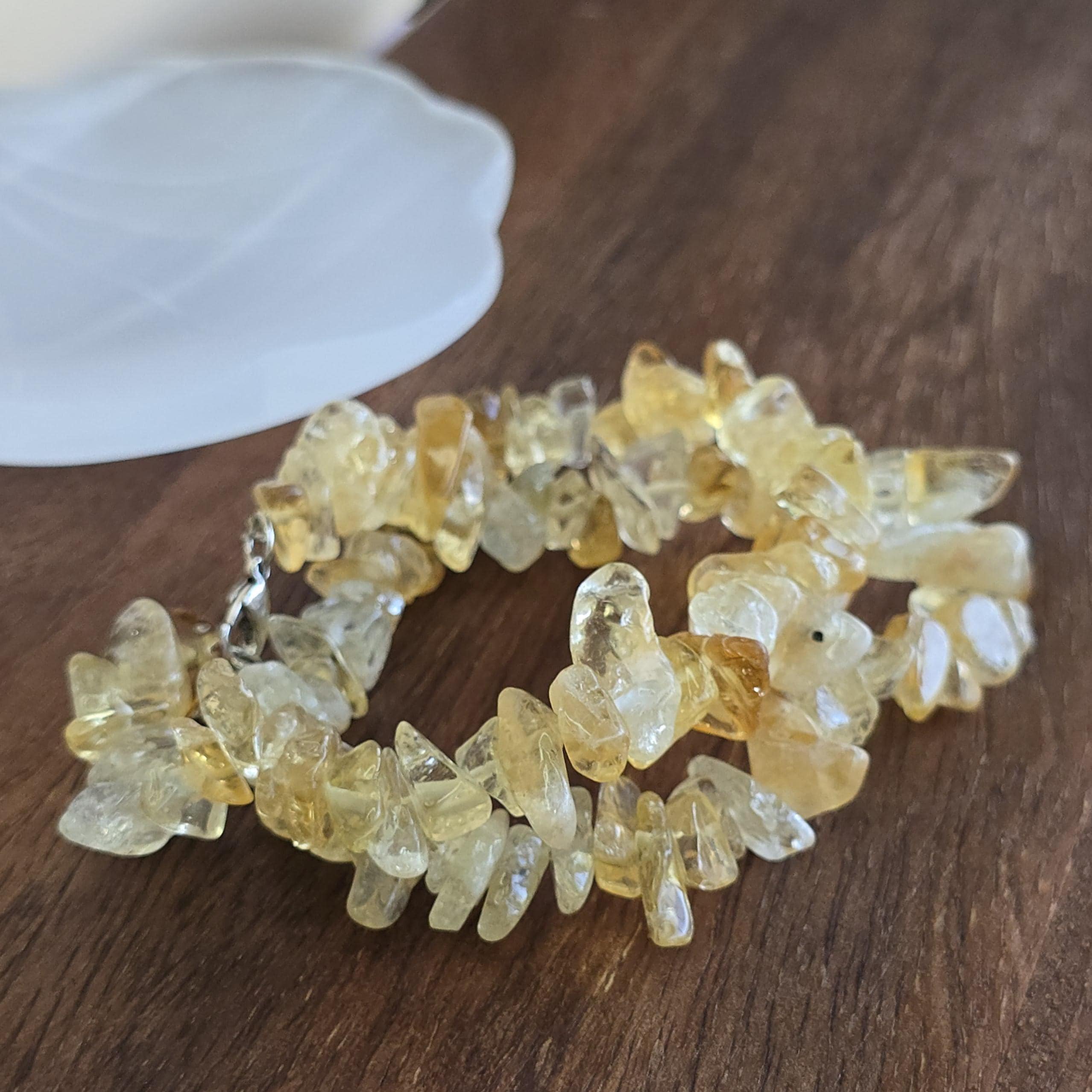 Citrine Chunky Chips Choker Necklace – 16" with 2" Extender