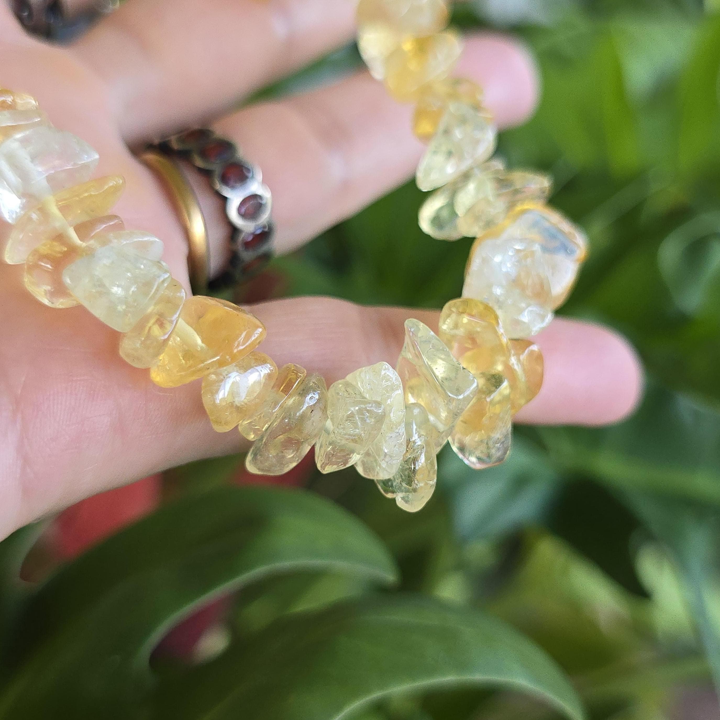 Citrine Chunky Chips Choker Necklace – 16" with 2" Extender