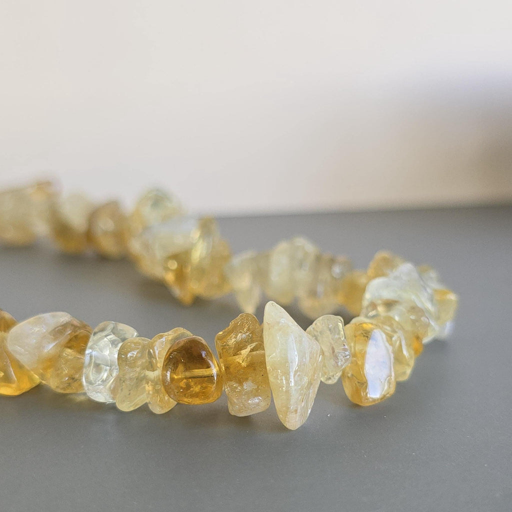 Citrine Chunky Chips Choker Necklace – 16" with 2" Extender