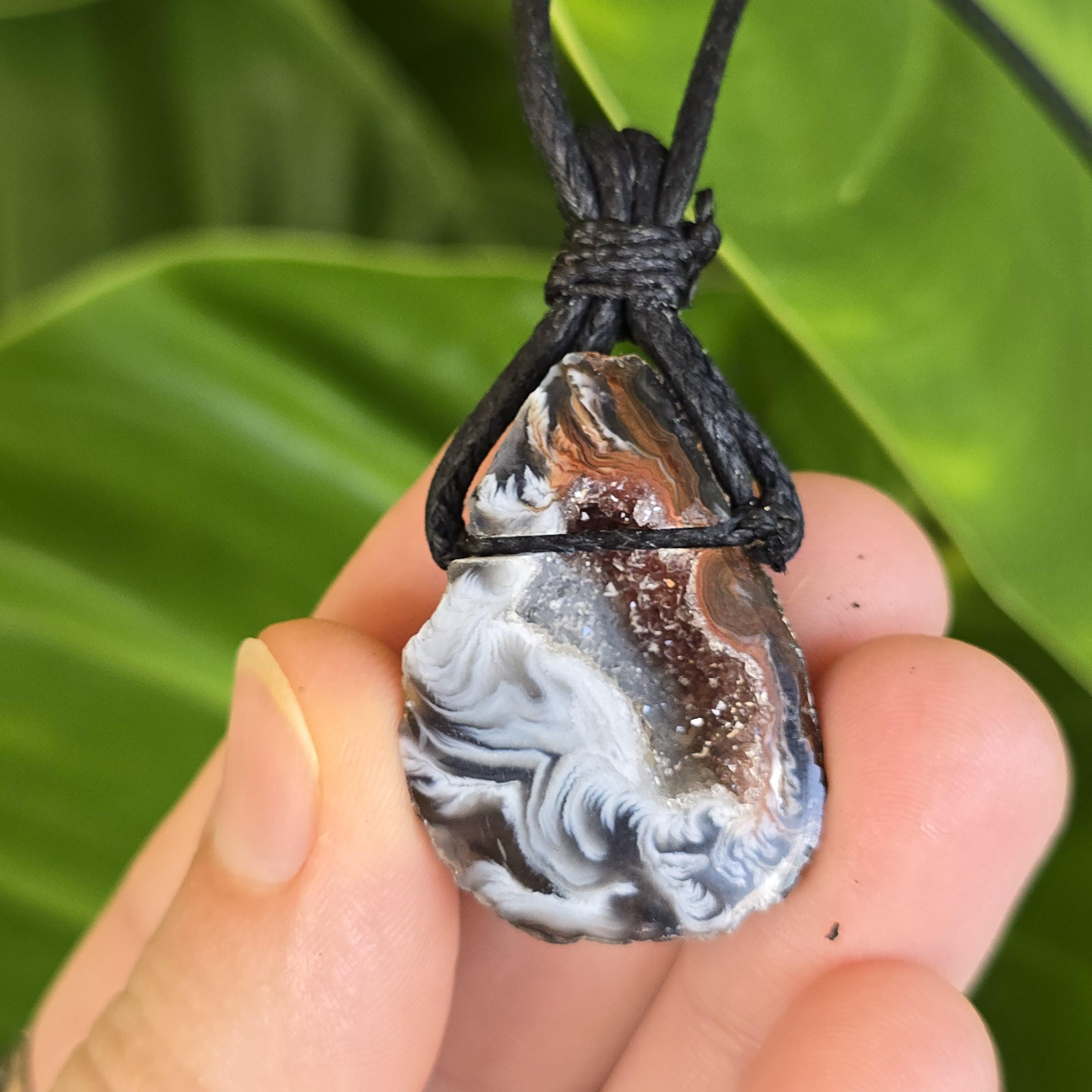 Oco Geode Crystal Cord Necklace