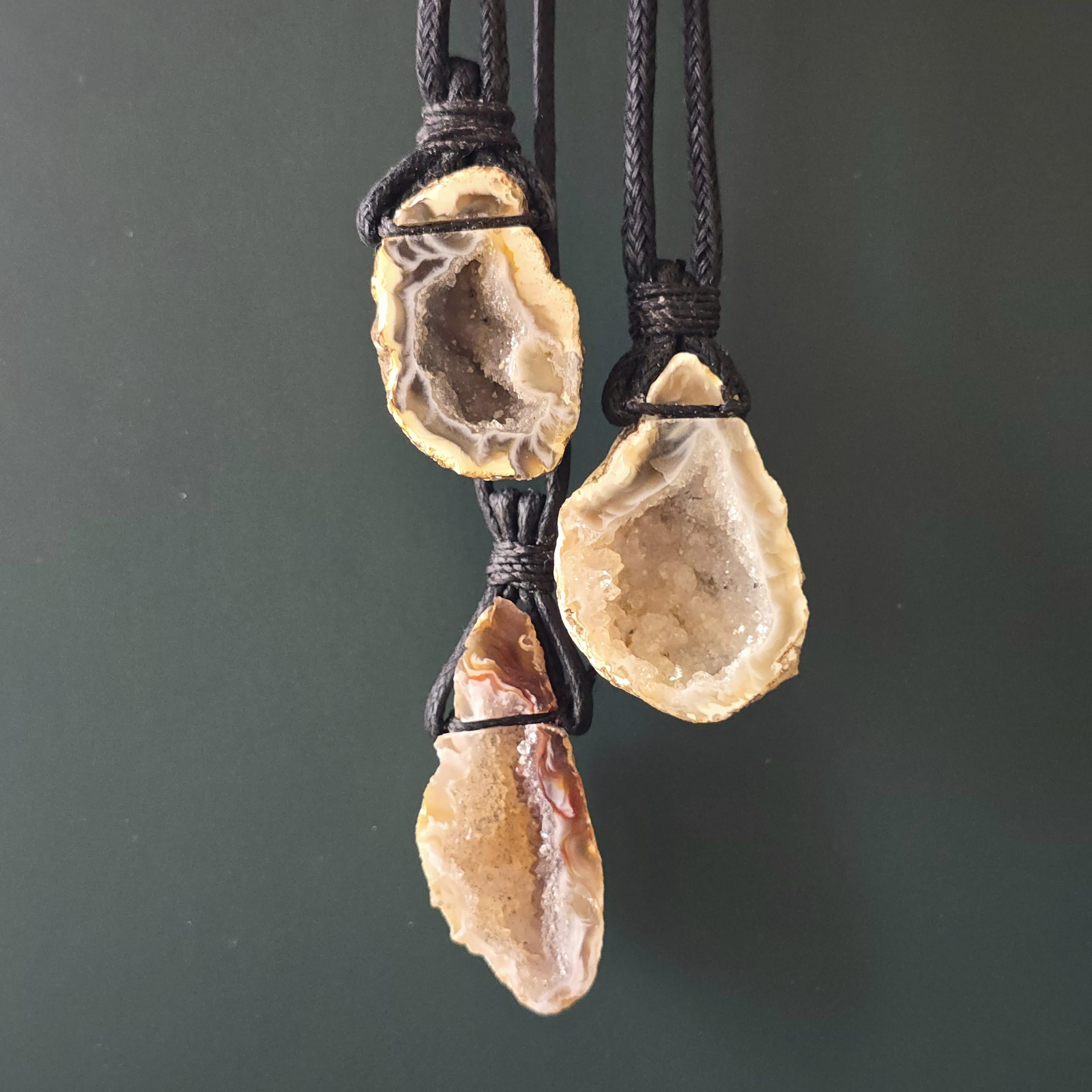 Oco Geode Crystal Cord Necklace