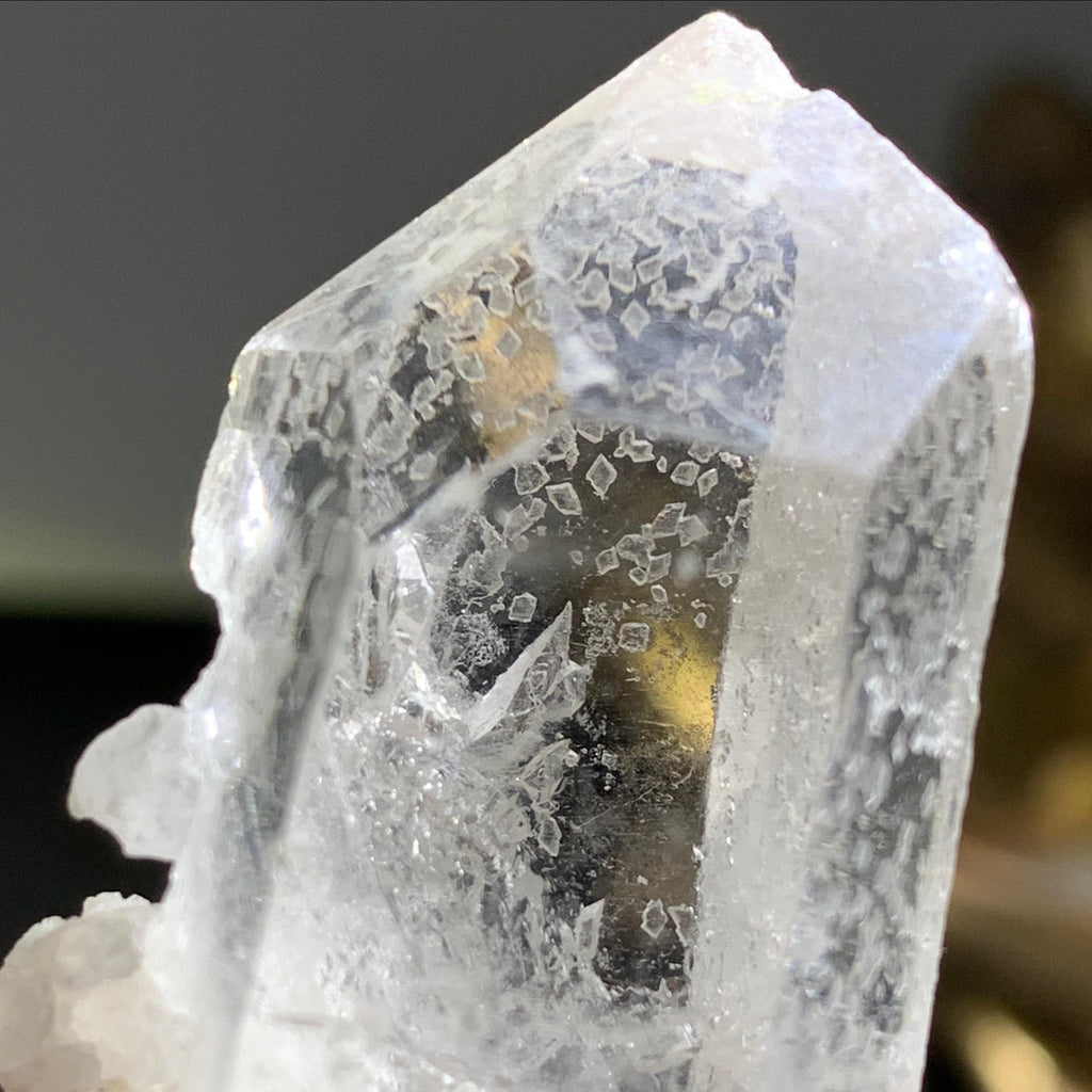 Clear Quartz Point Crystal Keychain