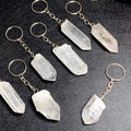 Clear Quartz Point Crystal Keychain