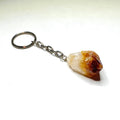 Raw Citrine Point Crystal Keychain
