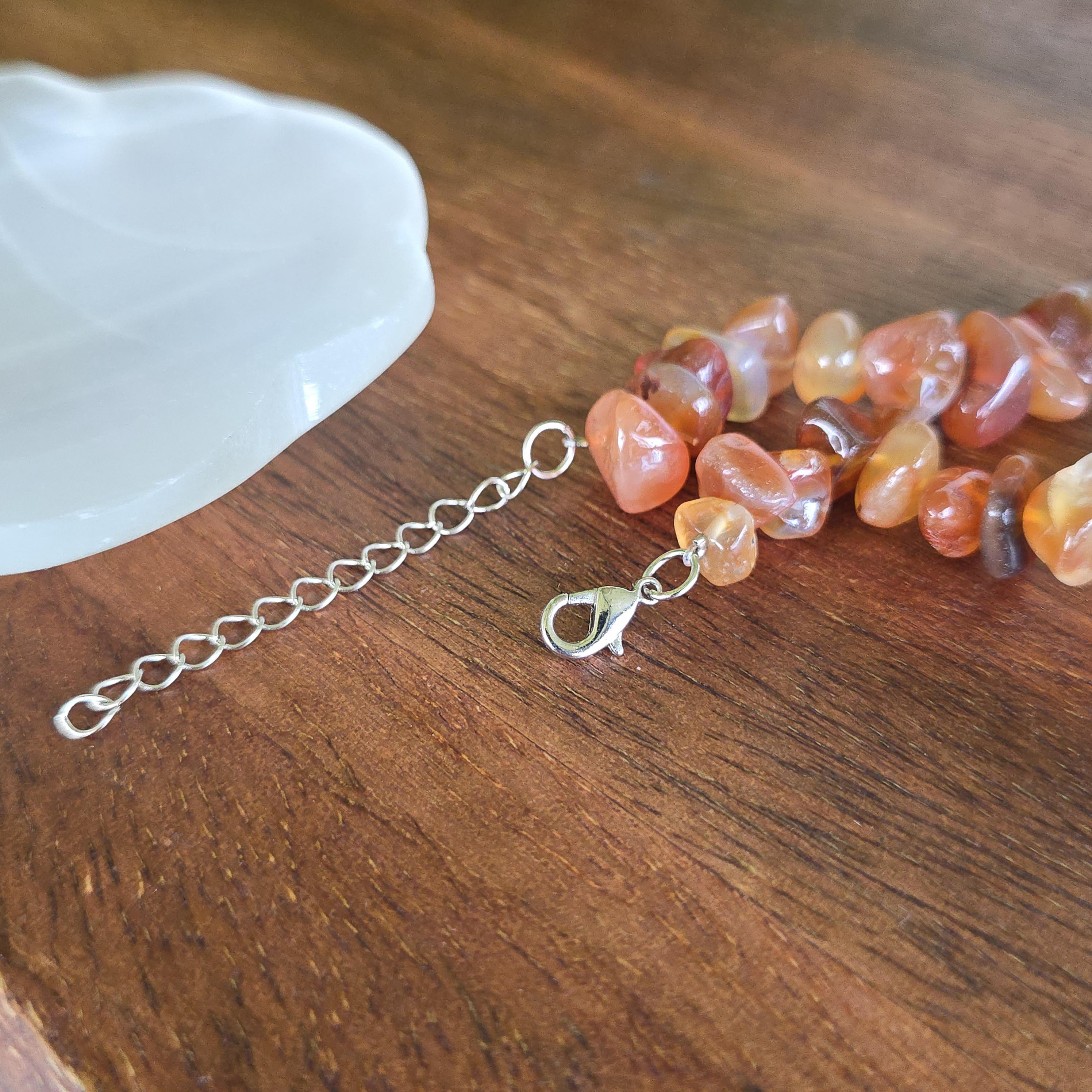 Carnelian Chunky Chips Choker Necklace – 16" with 2" Extender