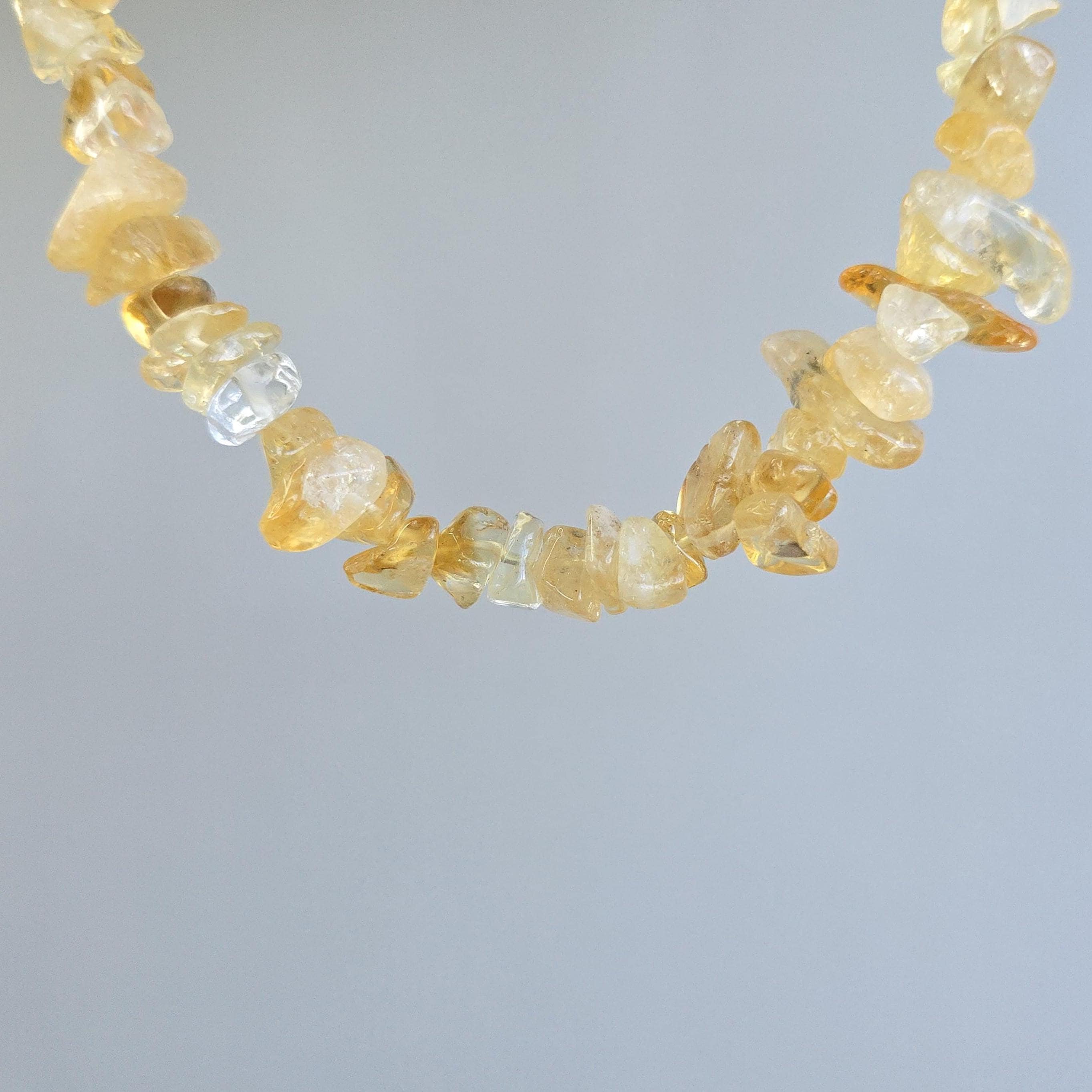 Citrine Chunky Chips Choker Necklace – 16" with 2" Extender