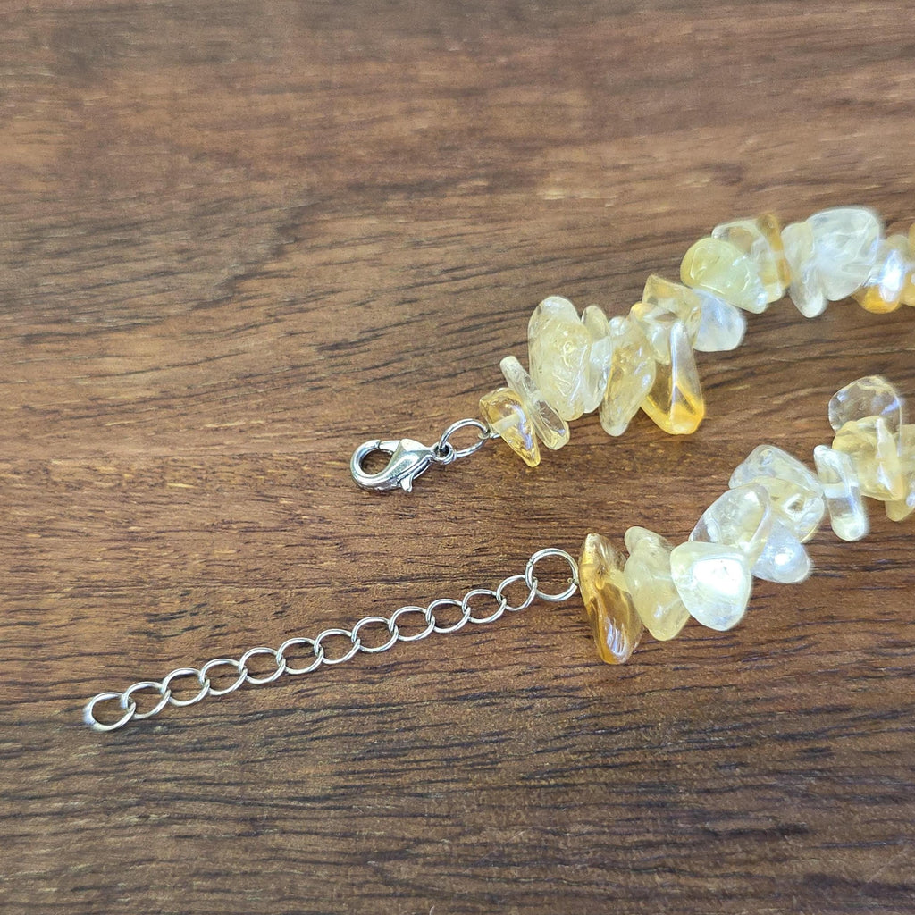 Citrine Chunky Chips Choker Necklace – 16" with 2" Extender