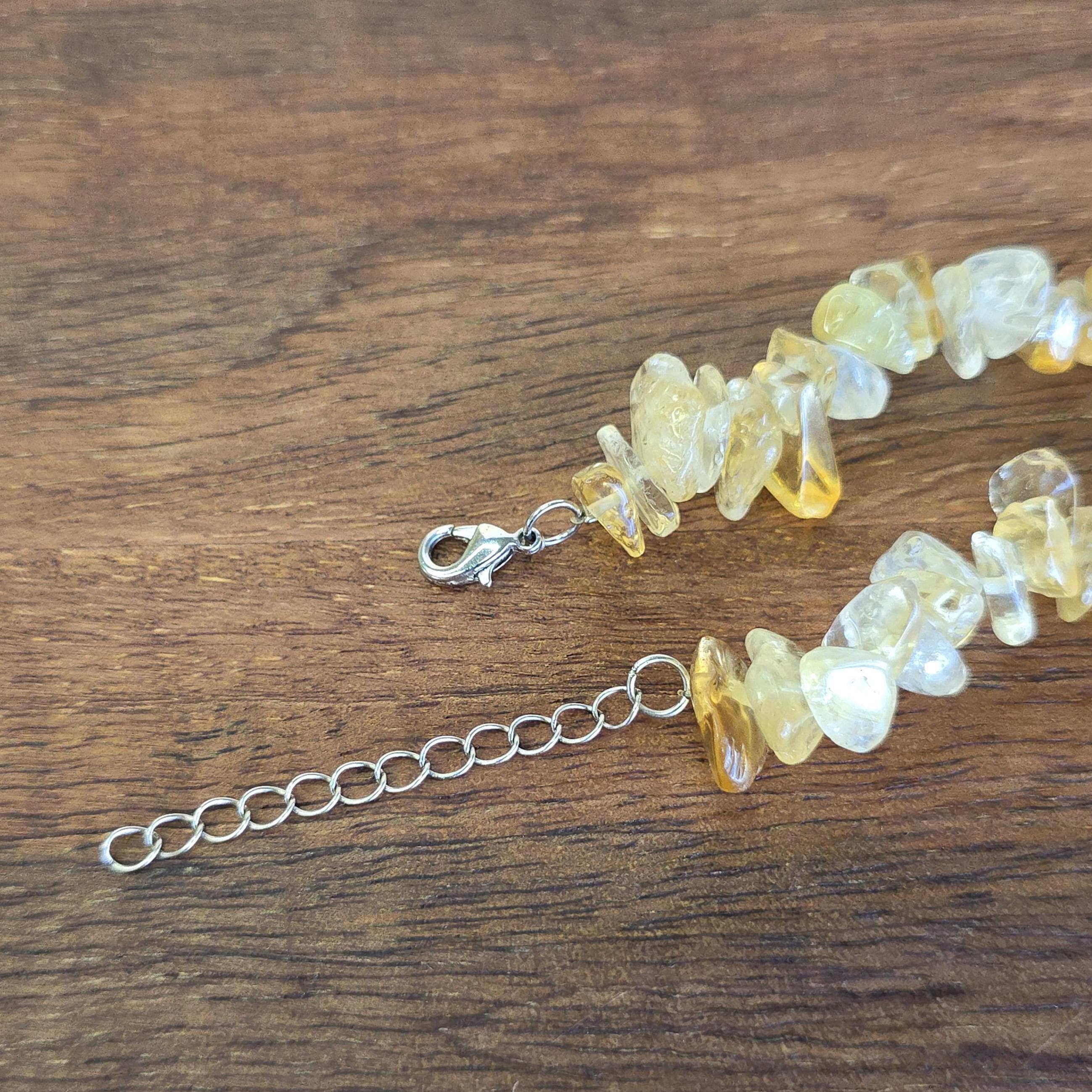 Citrine Chunky Chips Choker Necklace – 16" with 2" Extender