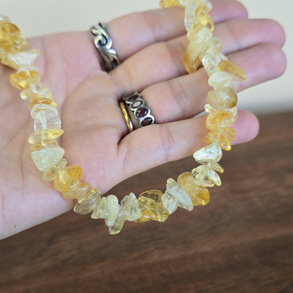 Citrine Chunky Chips Choker Necklace – 16" with 2" Extender