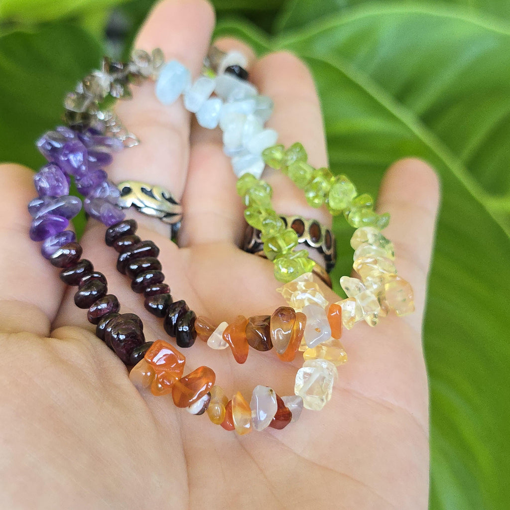 Multi Gemstone Chakra Choker Necklace – 16" with 2" Extender