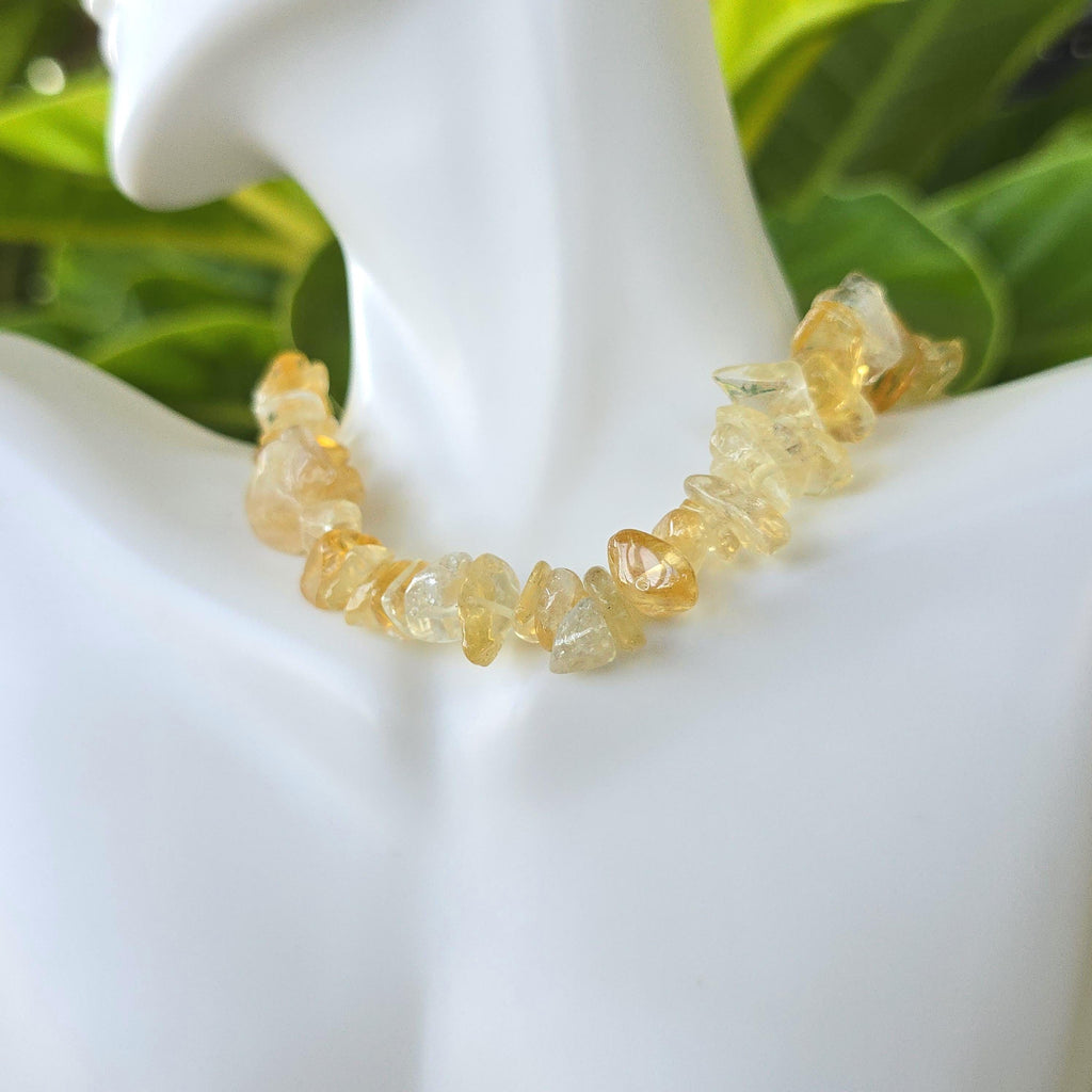 Citrine Chunky Chips Choker Necklace – 16" with 2" Extender