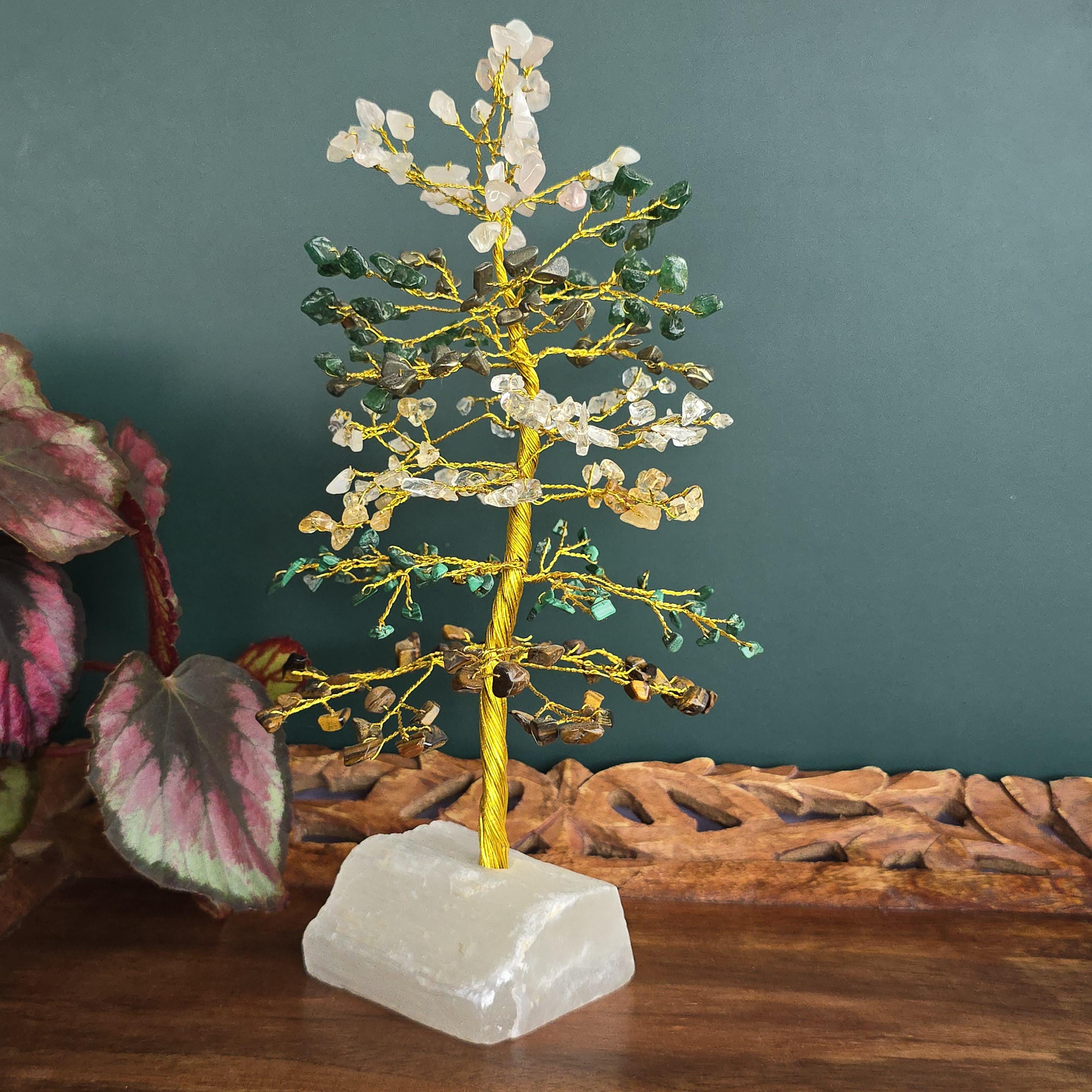Abundance & Wealth Crystal Tree with Selenite Base