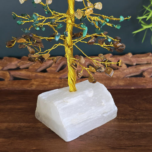 Abundance & Wealth Crystal Tree with Selenite Base