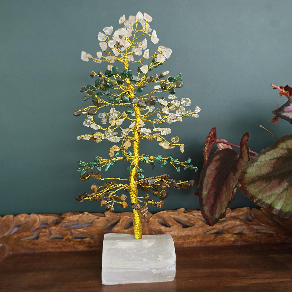 Abundance & Wealth Crystal Tree with Selenite Base
