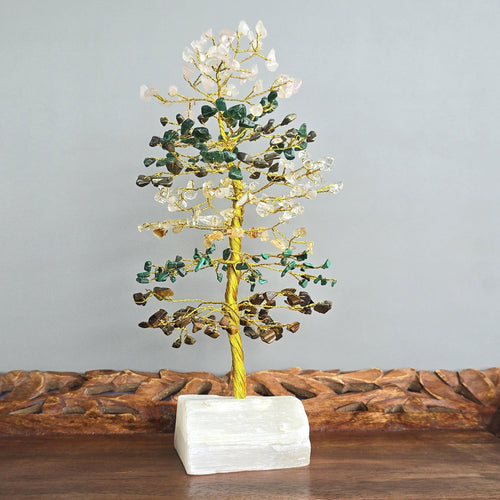 Abundance & Wealth Crystal Tree with Selenite Base