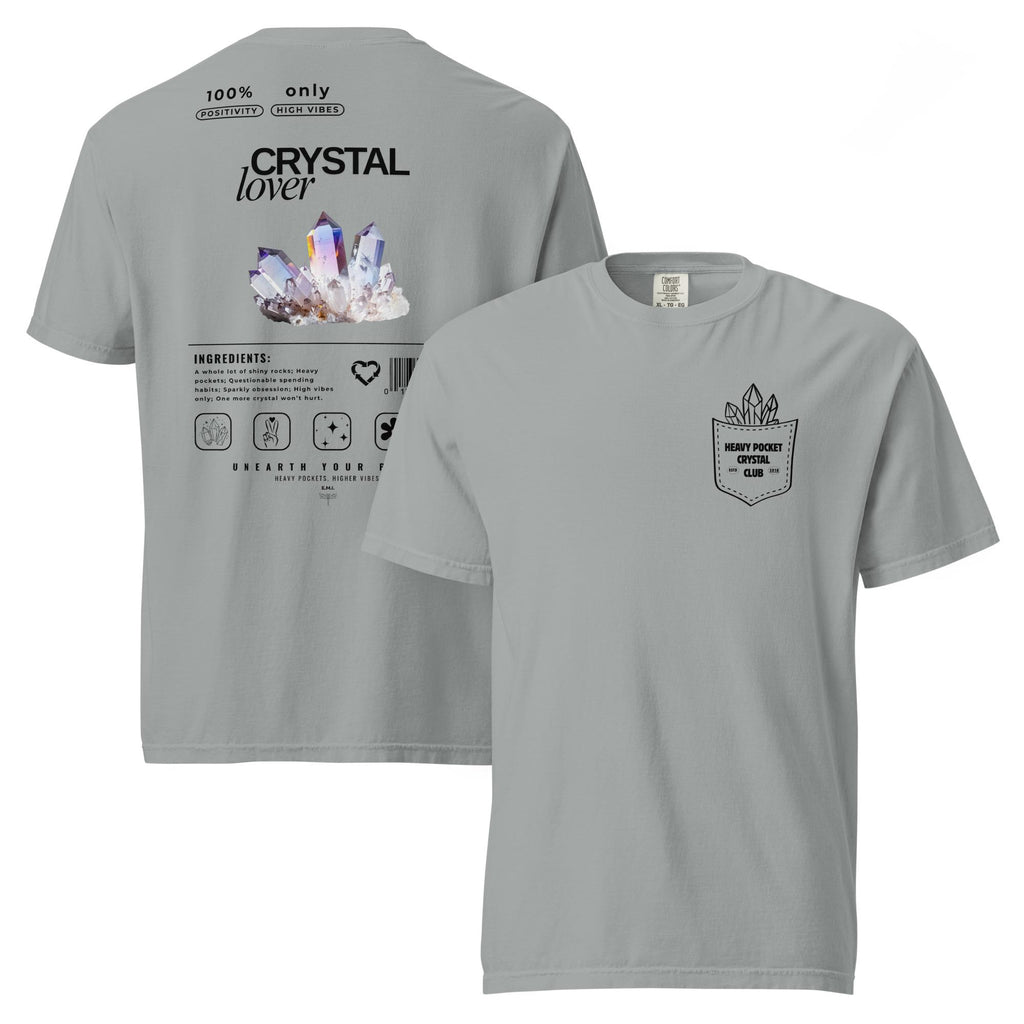 Crystal Lover T-Shirt - Aura Quartz Crystal - Funny Infographic Tee - Comfort Colors