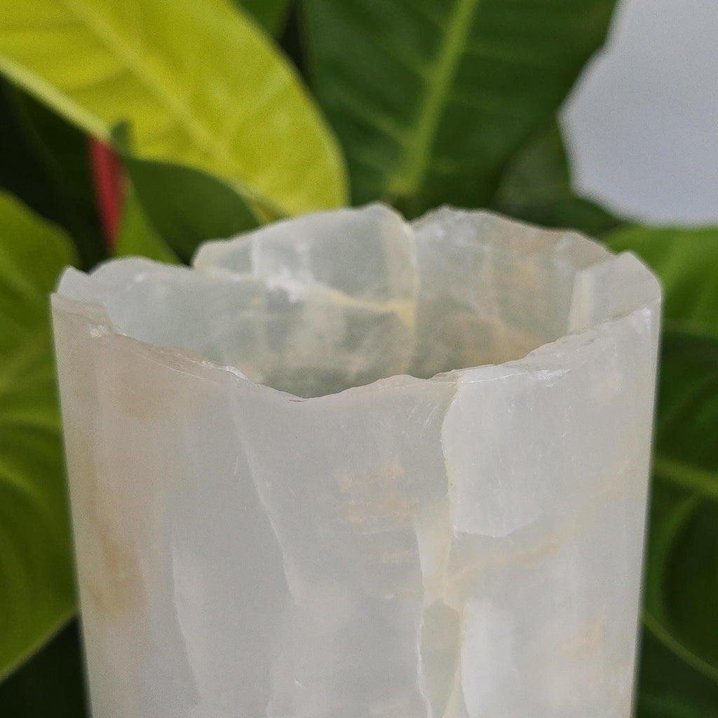 Onyx Table Lamp - 12 Inch Natural Cylinder Lamp from Mexico