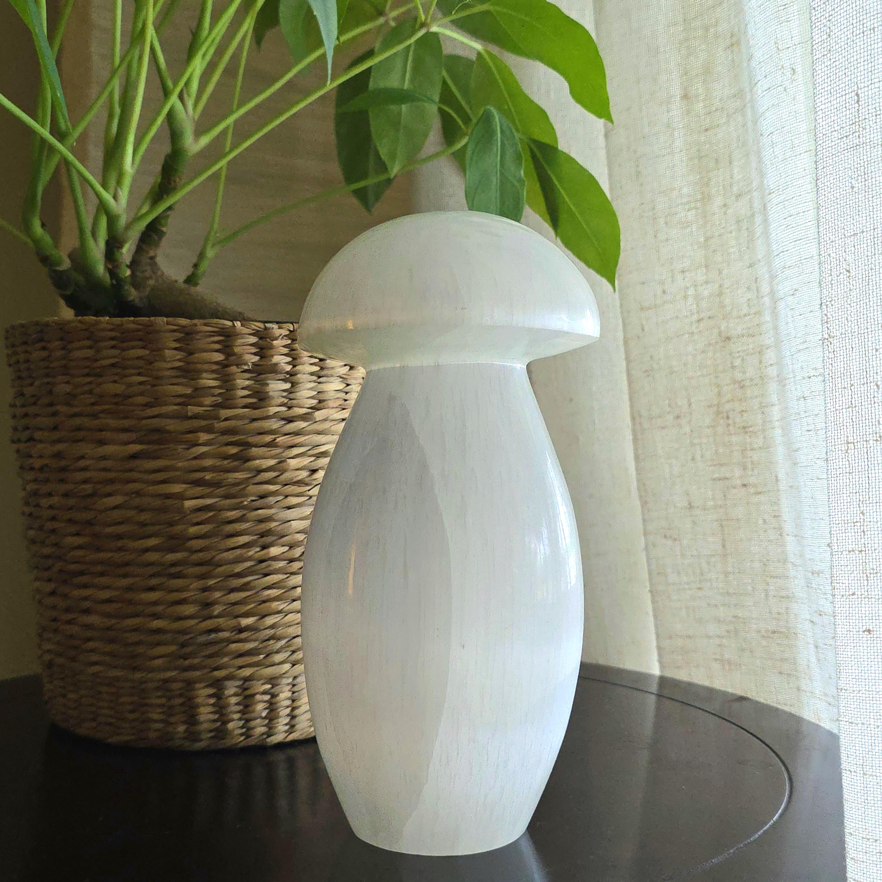 Selenite Mushroom Lamp - 8 Inch Table Lamp
