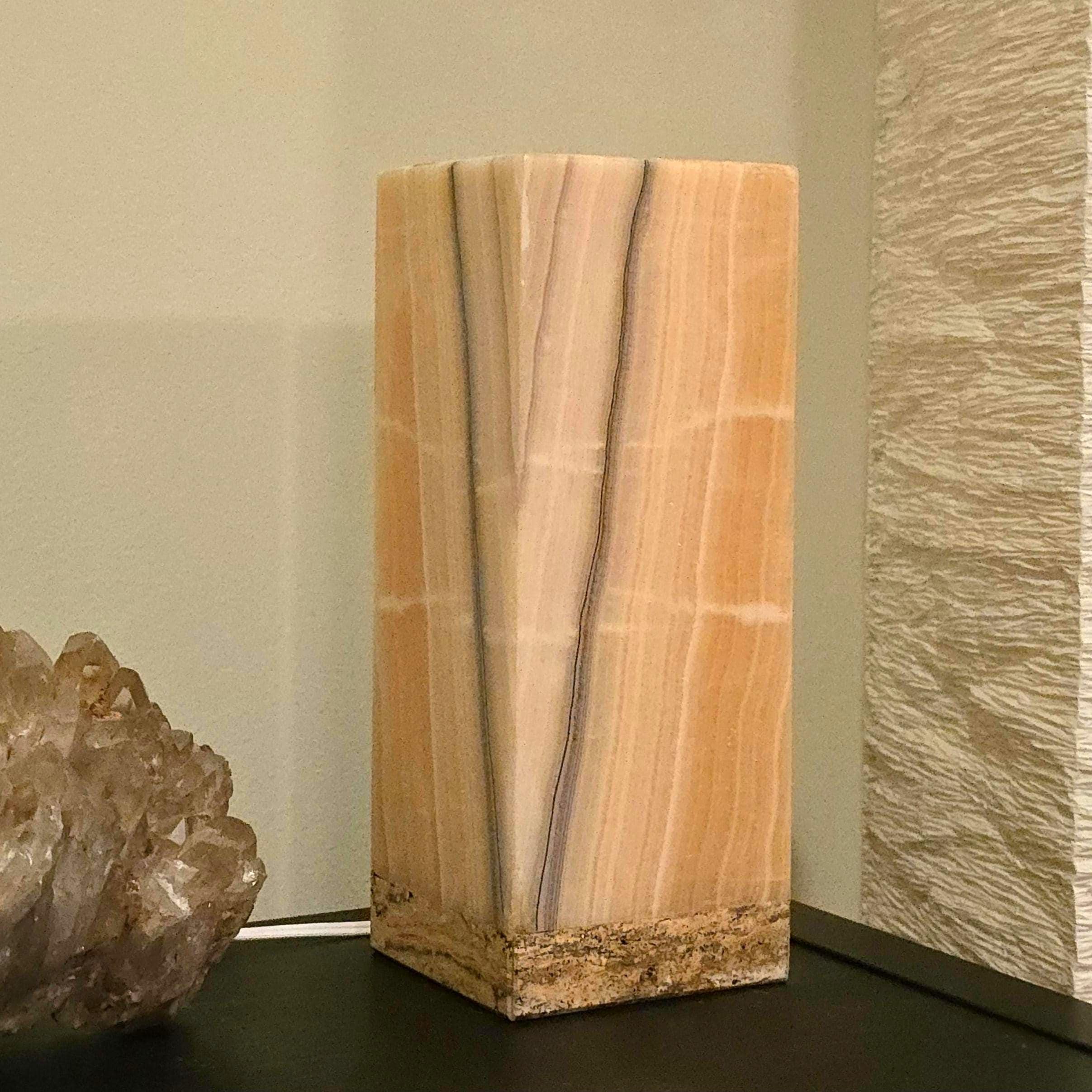 Onyx Table Lamp - 12 Inch Natural Stone Lamp from Mexico - Color Options