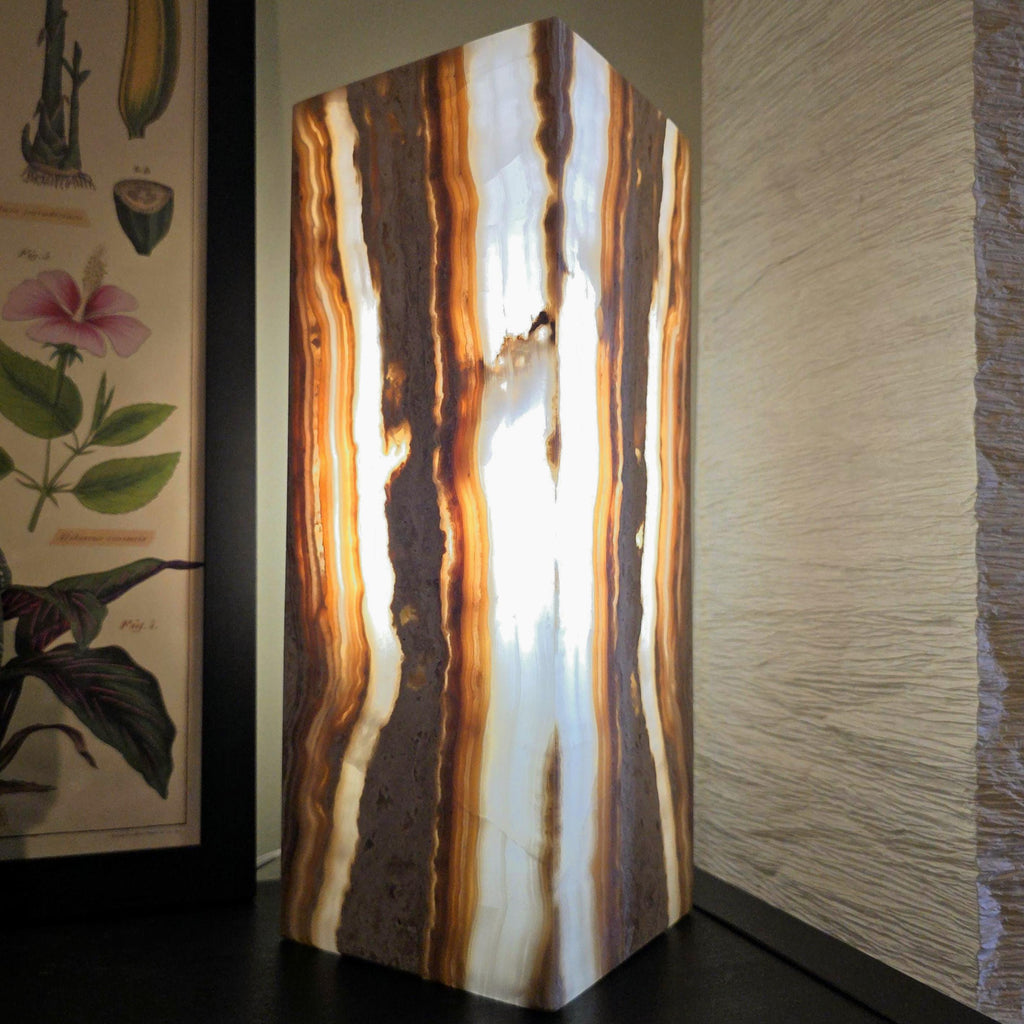 Onyx Table Lamp - 16 Inch Natural Stone Lamp from Mexico