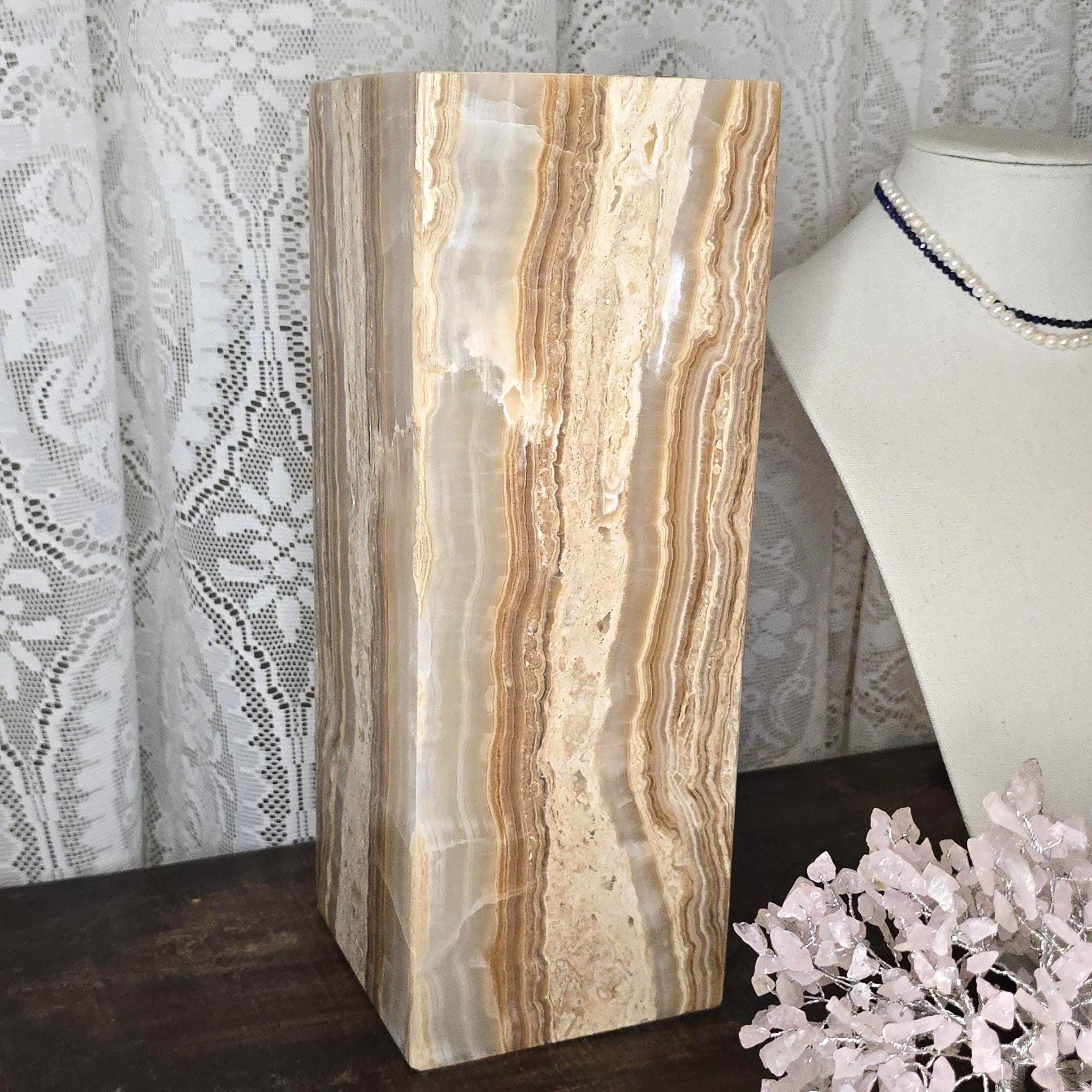 Onyx Table Lamp - 16 Inch Natural Stone Lamp from Mexico