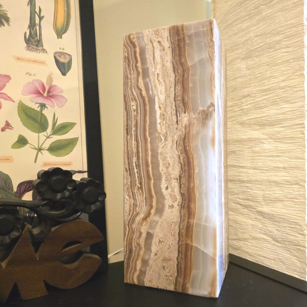 Onyx Table Lamp - 16 Inch Natural Stone Lamp from Mexico