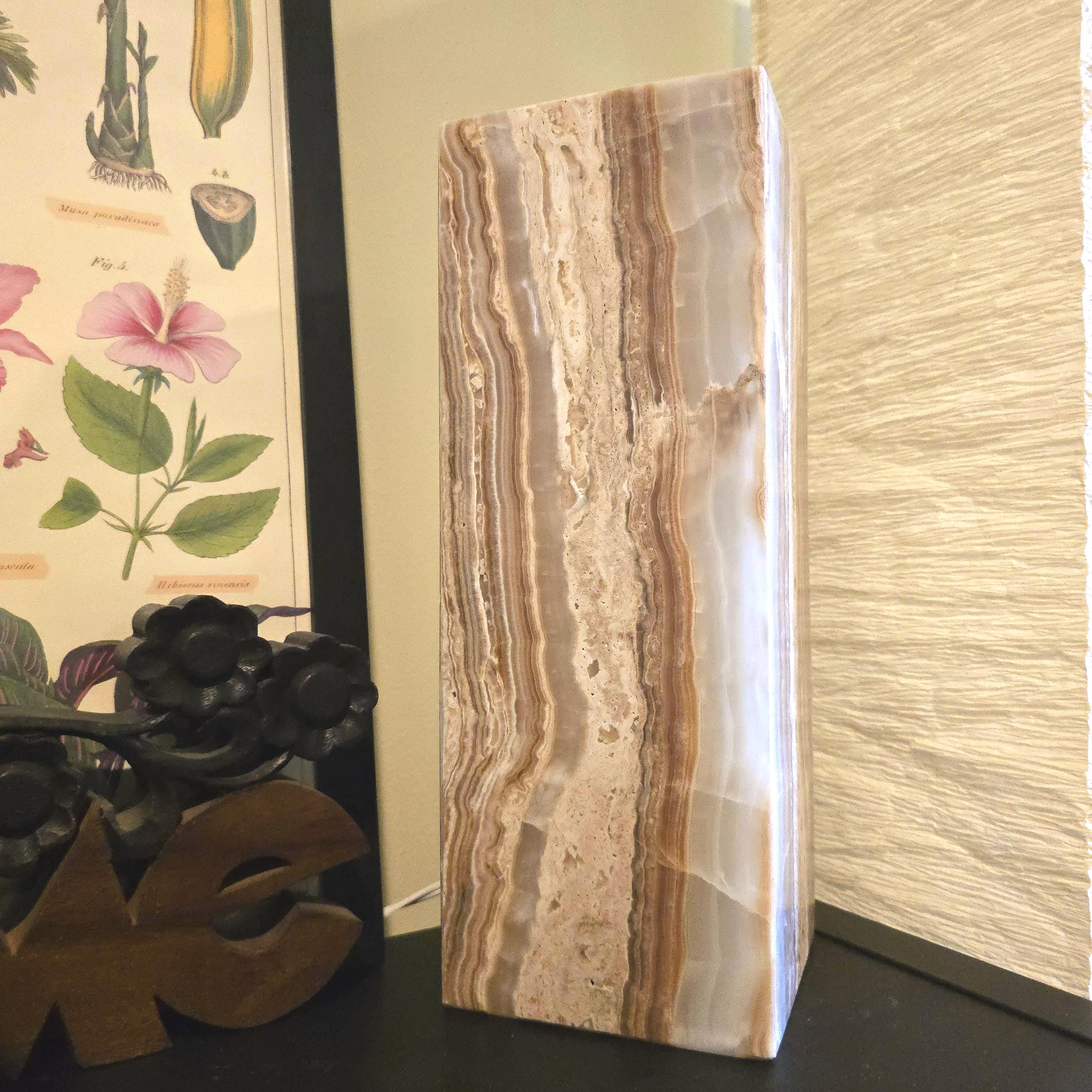 Onyx Table Lamp - 16 Inch Natural Stone Lamp from Mexico